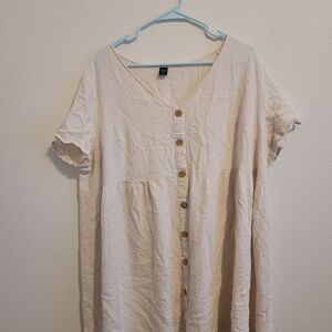 SHEIN Cream V-Neck Top #232